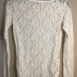 French Connection cream lace shirt